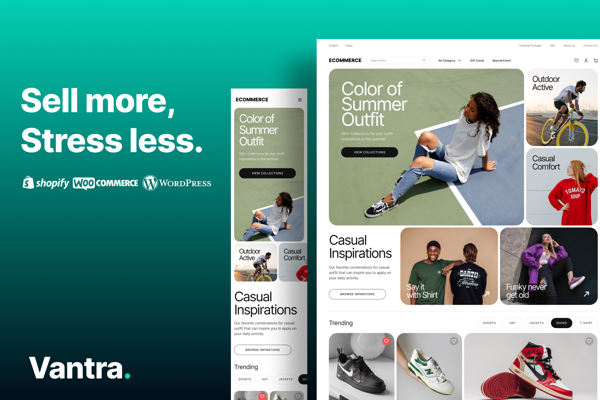 E-commerce store on tablet