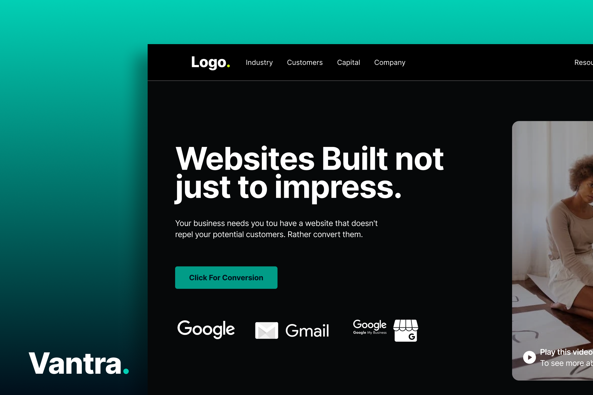 Modern business website on laptop